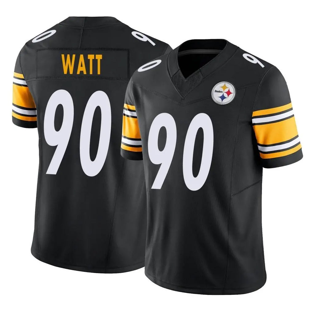 Vanessashop P.Steelers #90 T.J. Watt Player Black Limited Vapor F.U.S.E. Home Game Stitched Jerseys