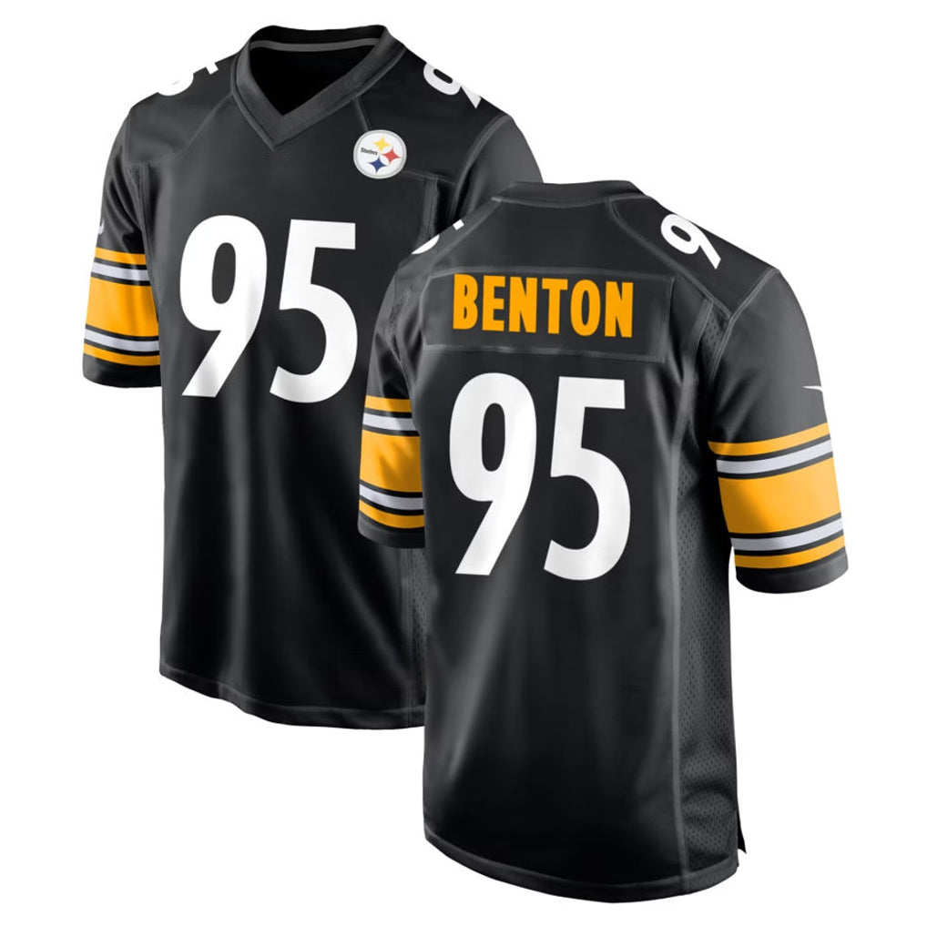Vanessashop P.Steelers #95 Keeanu Benton Player Black Home Game Stitched Jerseys