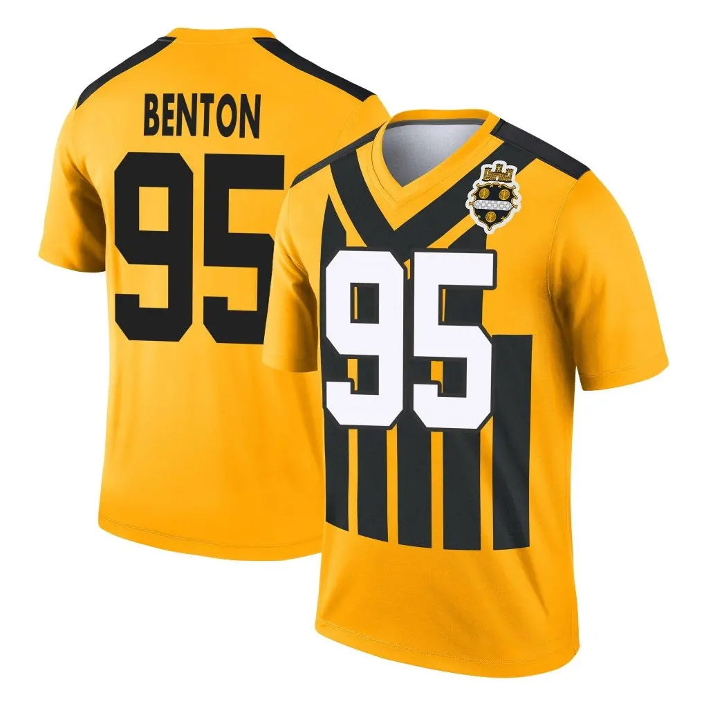 Vanessashop P.Steelers #95 Keeanu Benton Player Gold Legend Limited 1933 Throwback Performance Home Game Stitched Jerseys