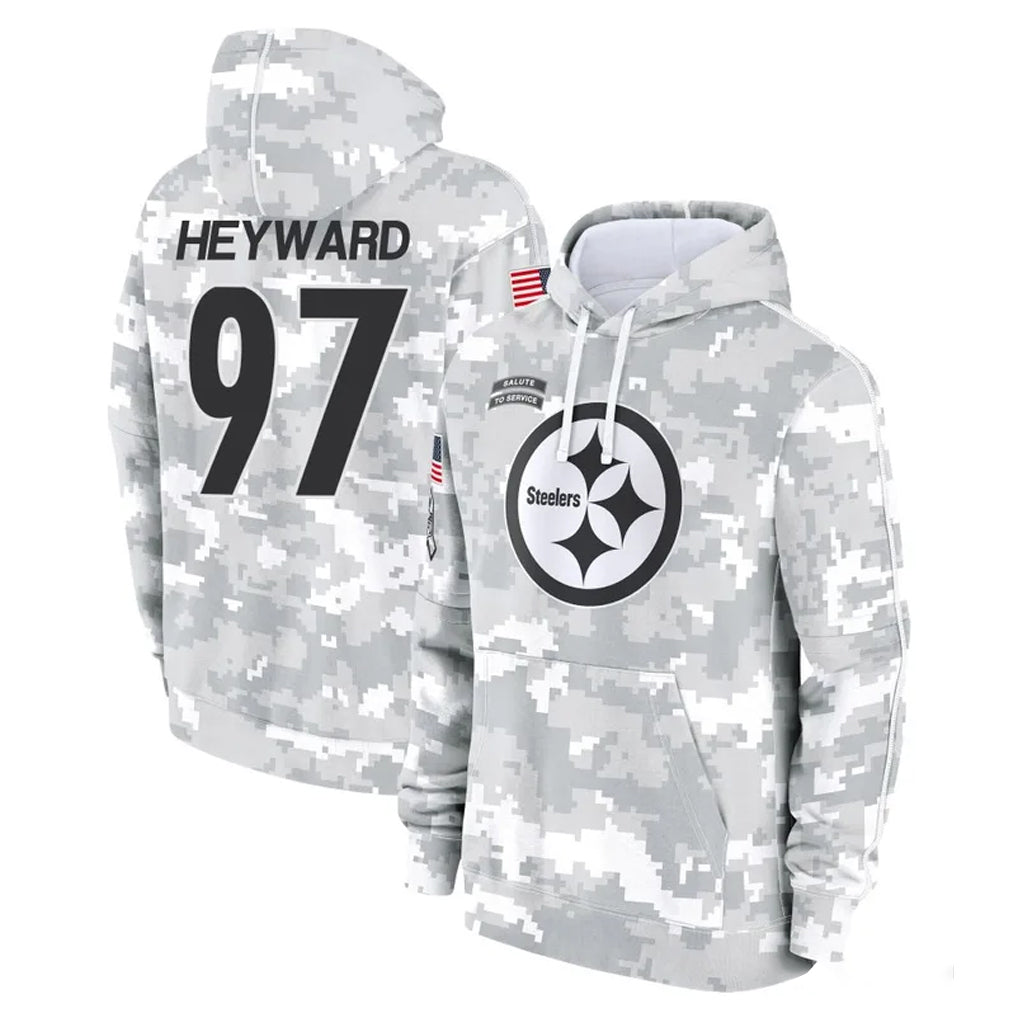 Vanessashop P.Steelers #97 Cameron Heyward Player Arctic Camo Limited Salute to Service Pullover Hoodies Game Stitched Jerseys