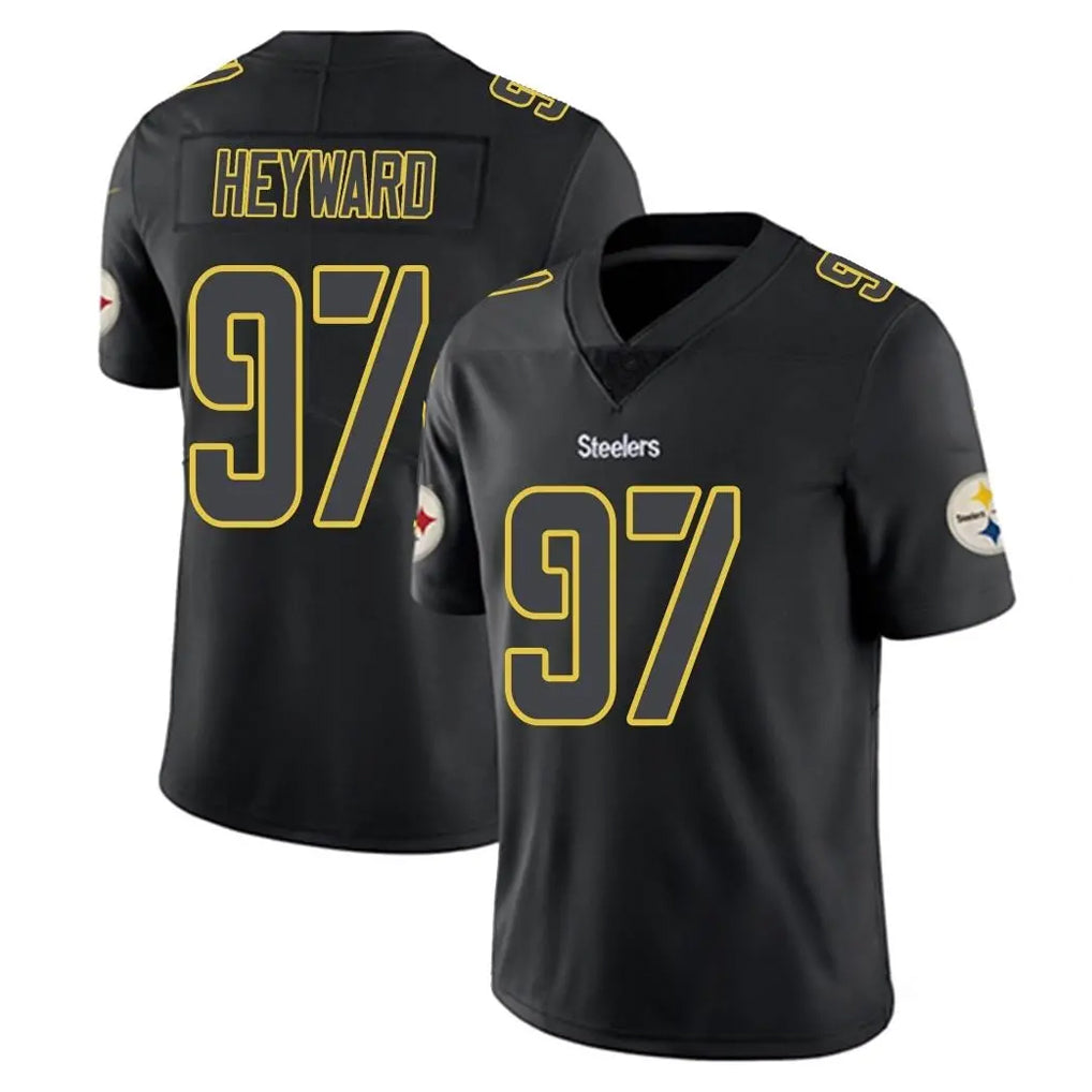Vanessashop P.Steelers #97 Cameron Heyward Player Black Impact Limited Home Game Stitched Jerseys