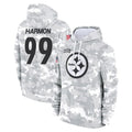 Vanessashop P.Steelers #99 Derrick Harmon Player Arctic Camo Limited Salute to Service Pullover Hoodies Game Stitched Jerseys