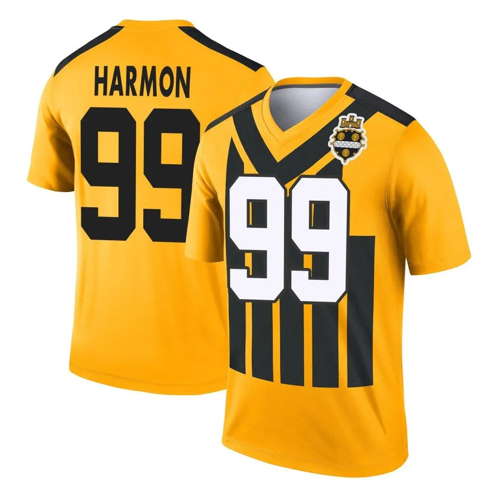 Vanessashop P.Steelers #99 Derrick Harmon Player Gold Legend Limited 1933 Throwback Performance Home Game Stitched Jerseys