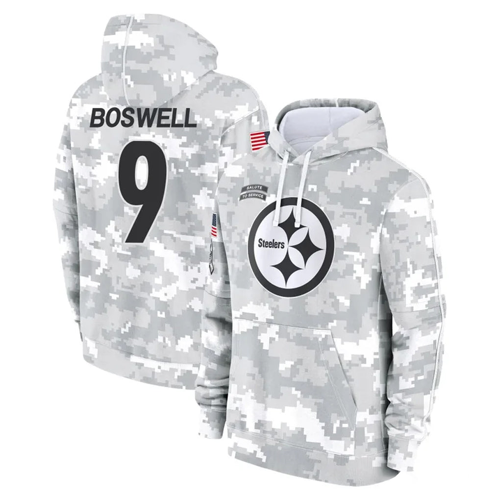 Vanessashop P.Steelers #9 Chris Boswell Player Arctic Camo Limited Salute to Service Pullover Hoodies Game Stitched Jerseys