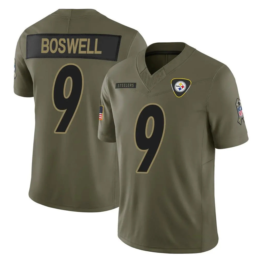 Vanessashop P.Steelers #9 Chris Boswell Player Olive 2025 Salute To Service Limited Home Game Stitched Jerseys