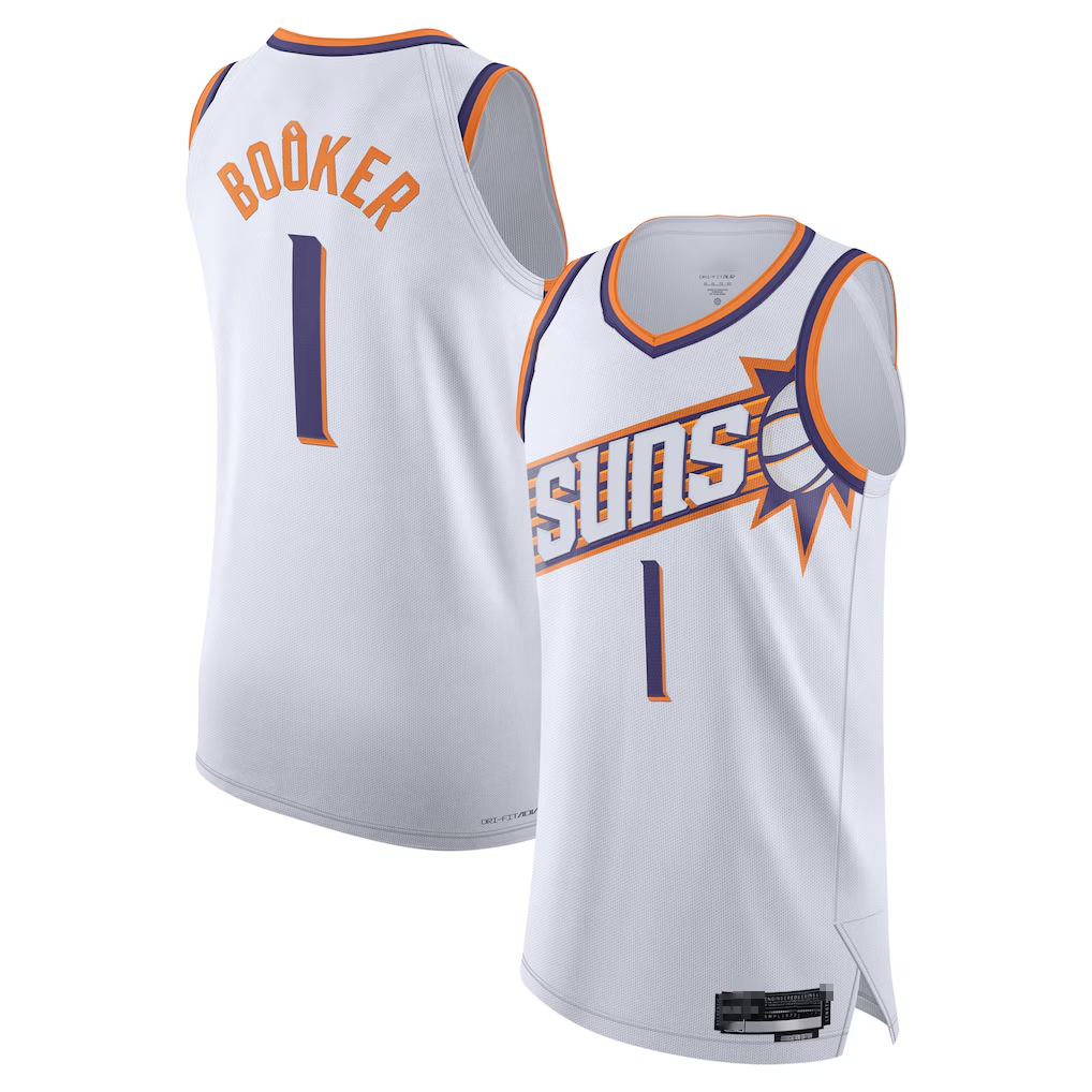 Vanessashop P.Suns #1 Devin Booker White Authentic Jerseys - Association Edition