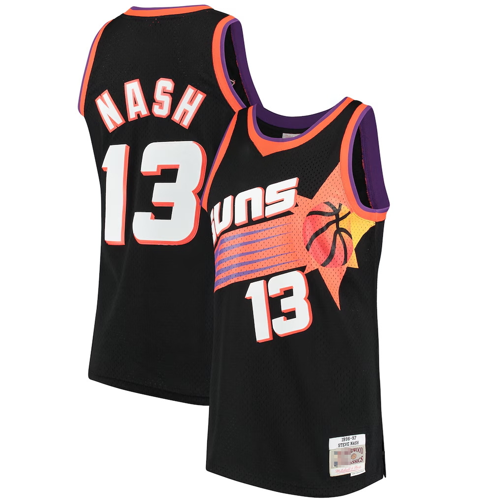 Vanessashop P.Sunss #13 Steve Nash Mitchell & Ness Black 199697 Hardwood Classics Swingman Jerseys