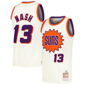 Vanessashop P.Sunss #13 Steve Nash Mitchell & Ness Cream Chainstitch Swingman Jerseys