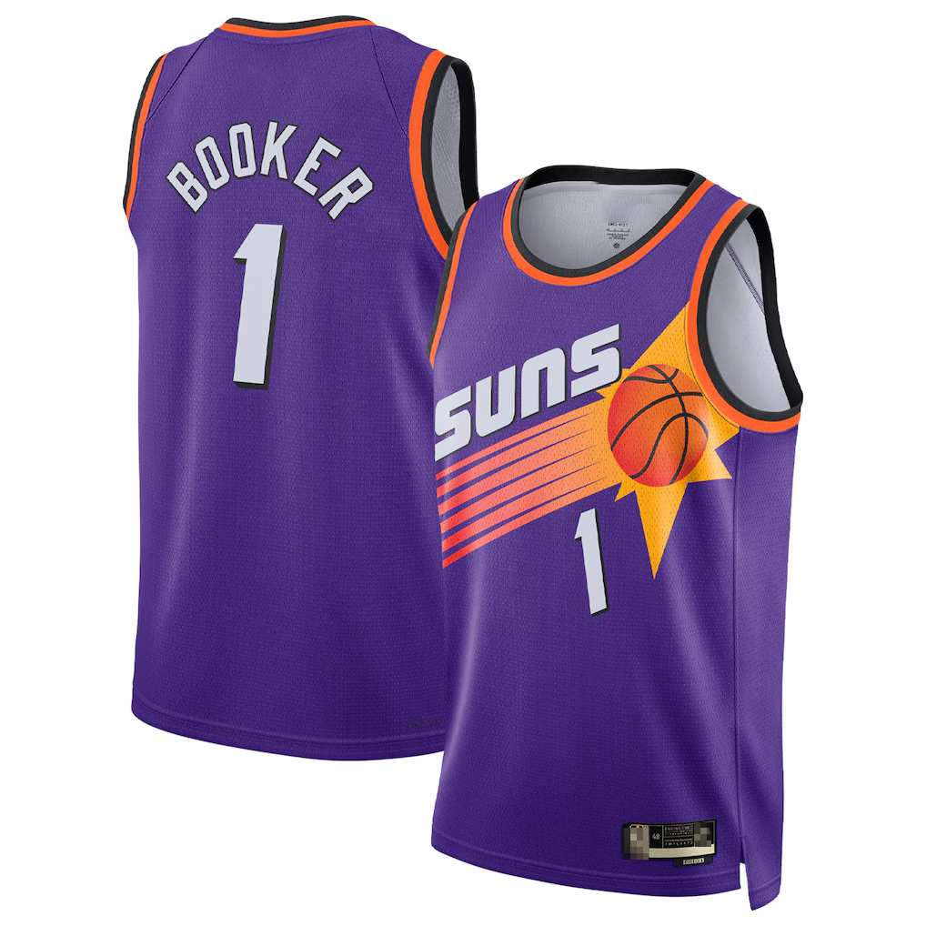 Vanessashop P.Sunss #1 Devin Booker Purple Swingman Jerseys - Classic Edition