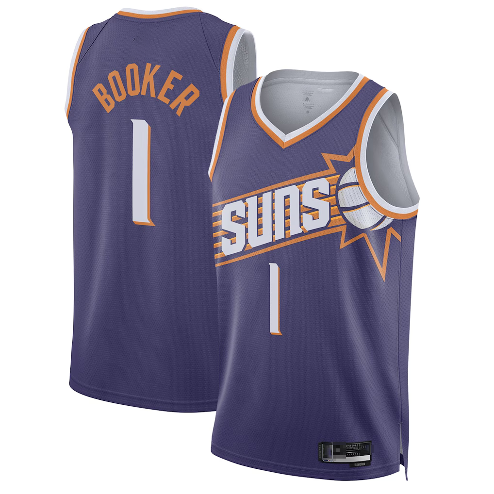 Vanessashop P.Sunss #1 Devin Booker Purple Swingman Jerseys - Icon Edition