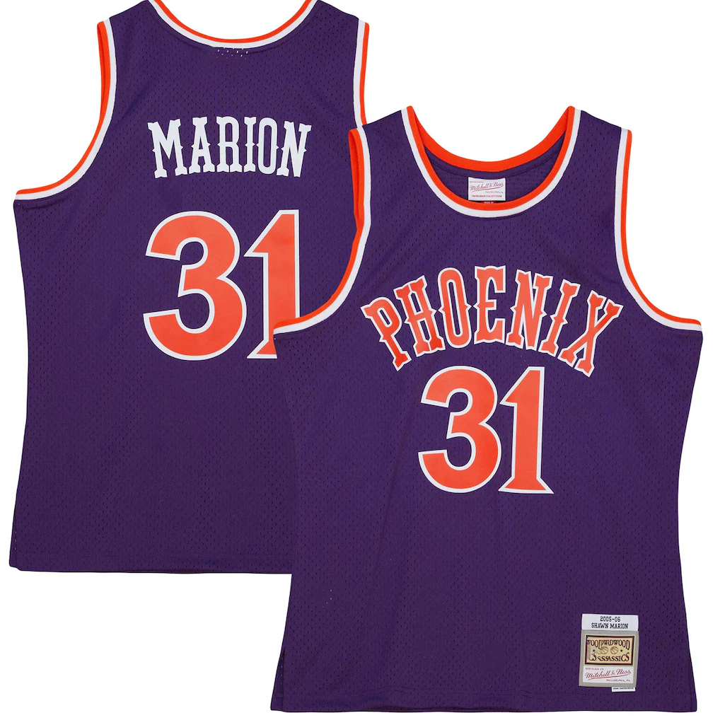 Vanessashop P.Sunss #31 Shawn Marion Mitchell & Ness Purple 200506 Hardwood Classics Swingman Jerseys