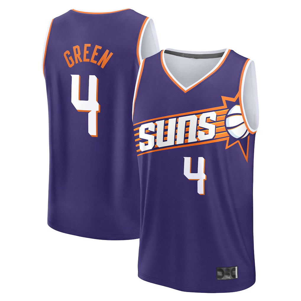 Vanessashop P.Sunss #4 Jalen Green Fanatics Purple Fast Break Replica Jerseys - Icon Edition