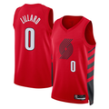 Vanessashop PT.Blazers #0 Damian Lillard Red Swingman Jerseys - Statement Edition