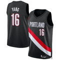 Vanessashop PT.Blazers #16 Yang Hansen Black Swingman Jerseys - Icon Edition