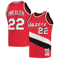 Vanessashop PT.Blazers #22 Clyde Drexler Mitchell & Ness Red 198384 Hardwood Classics Swingman Jerseys