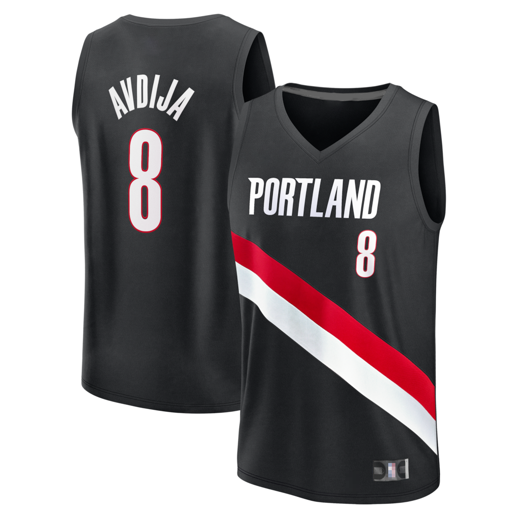 Vanessashop PT.Blazers #8 Deni Avdija Fanatics Black Fast Break Replica Jerseys - Icon Edition