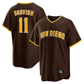 Vanessashop S.Diego Padres #11 Yu Darvish Player Brown Alternate Replica Game Stitched Jerseys