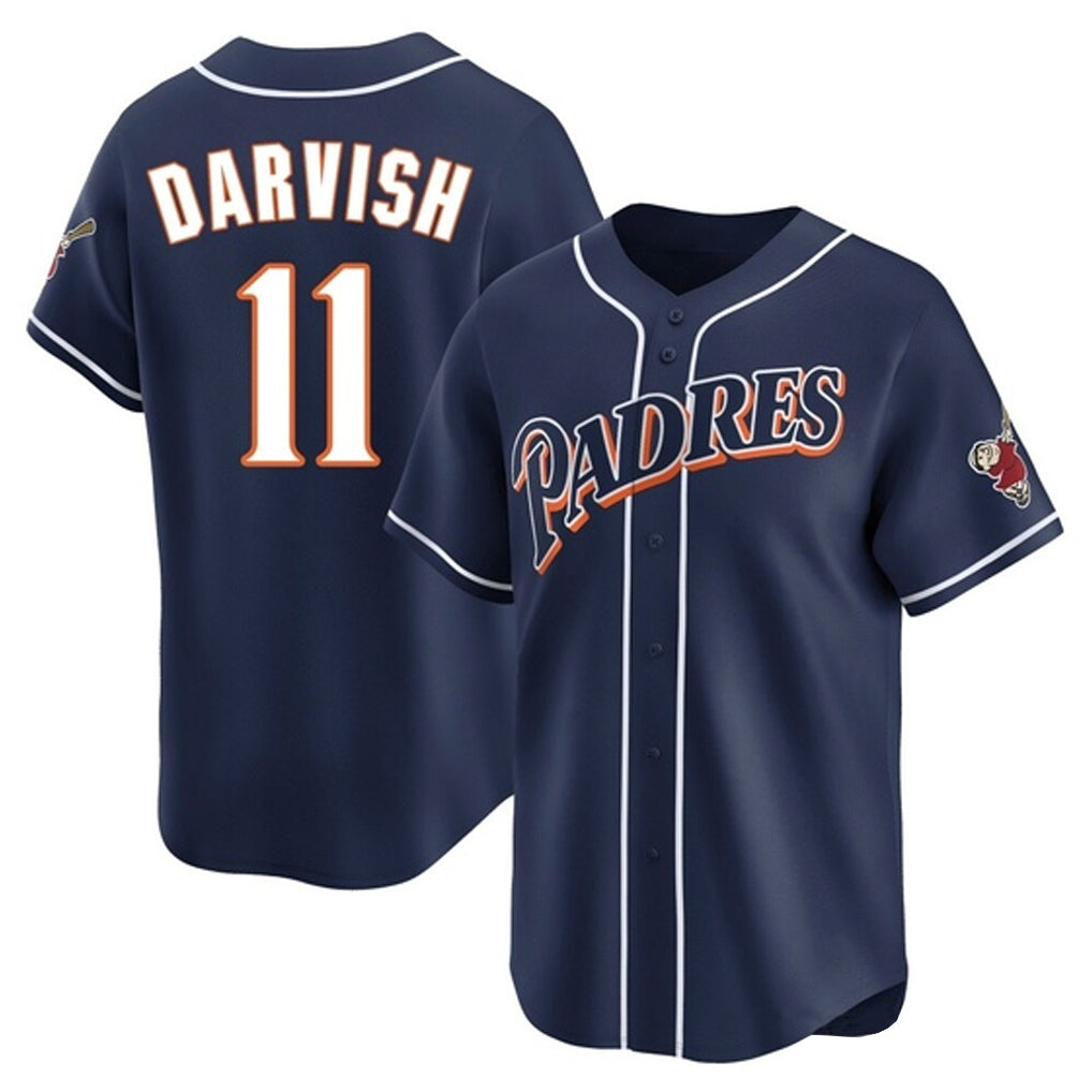 Vanessashop S.Diego Padres #11 Yu Darvish Player Navy Cooperstown Collection Limited Home Stitched Jerseys