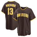 Vanessashop S.Diego Padres #13 Manny Machado Player Brown Alternate Replica Game Stitched Jerseys