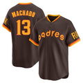 Vanessashop S.Diego Padres #13 Manny Machado Player Brown Home Cooperstown Collection Replica Game Stitched Jerseys