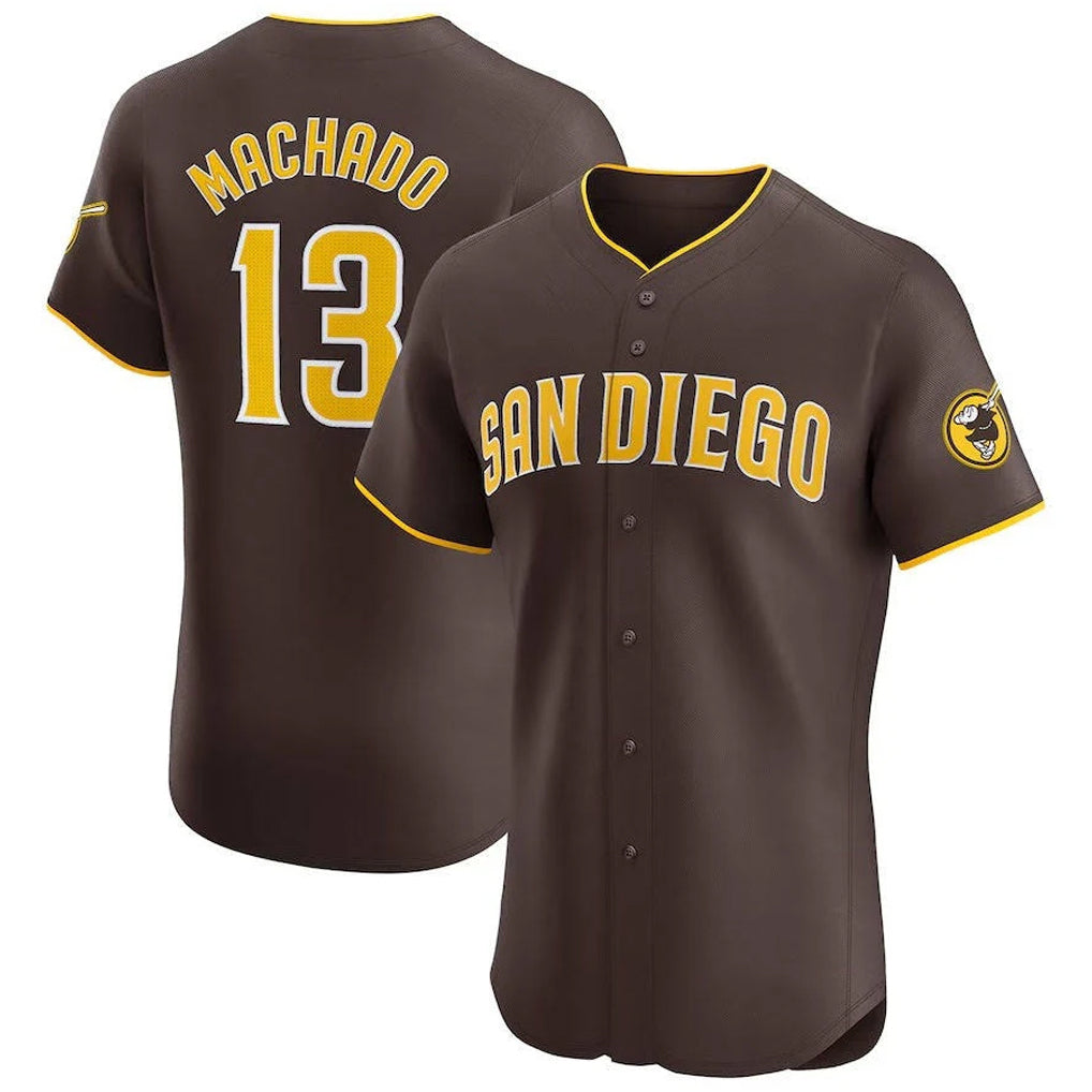 Vanessashop S.Diego Padres #13 Manny Machado Player Brown Home Limited Elite Stitched Jerseys