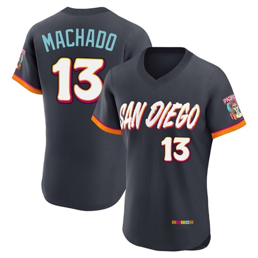 Vanessashop S.Diego Padres #13 Manny Machado Player Obsidian 2026 City Connect Home Elite T-shirt Stitched Jerseys