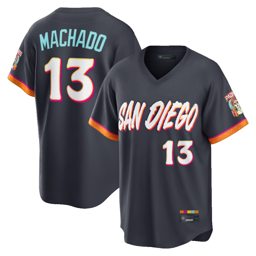 Vanessashop S.Diego Padres #13 Manny Machado Player Obsidian 2026 City Connect Home Game T-shirt Stitched Jerseys