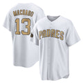 Vanessashop S.Diego Padres #13 Manny Machado Player White Replica All-Star Game Home Stitched Jerseys