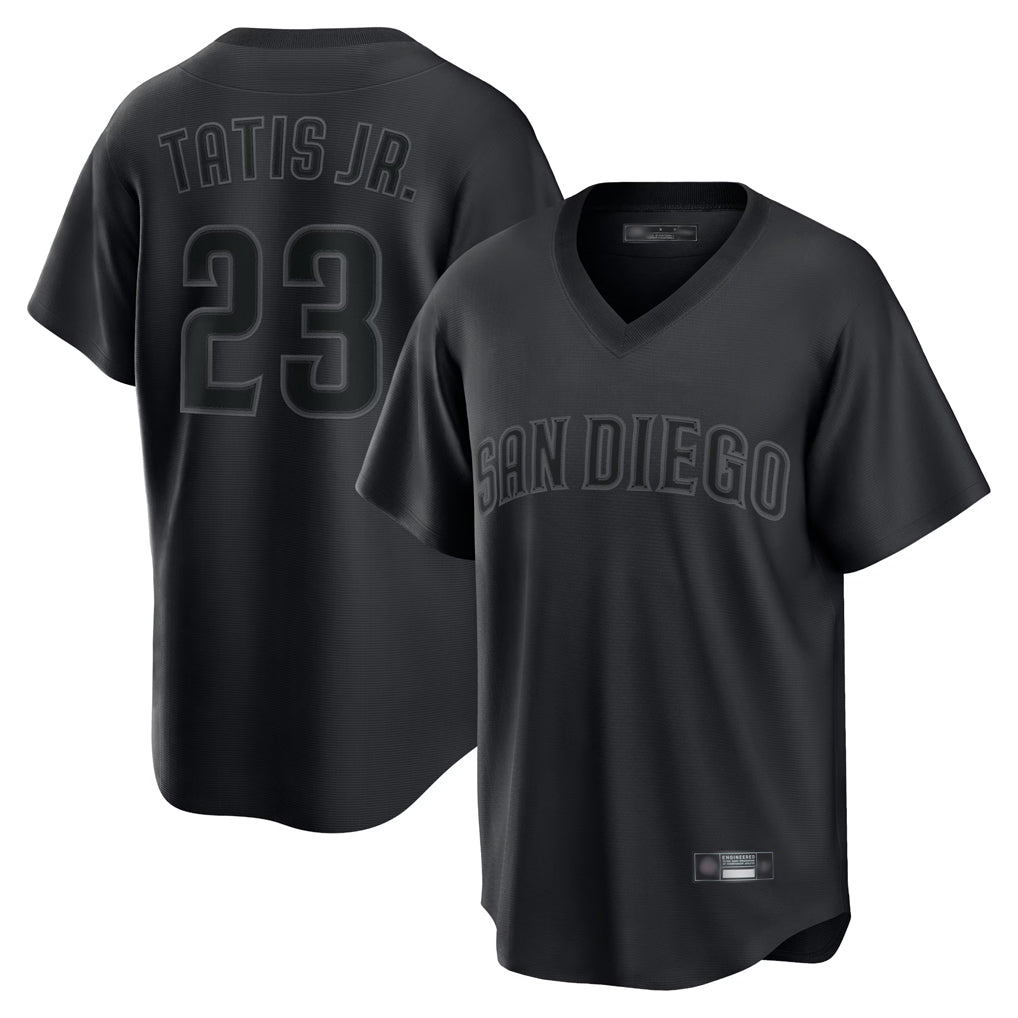 Vanessashop S.Diego Padres #23 Fernando Tatis Jr Player Black Home Game T-shirt Stitched Jerseys