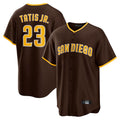 Vanessashop S.Diego Padres #23 Fernando Tatis Jr Player Brown Alternate Replica Game Stitched Jerseys