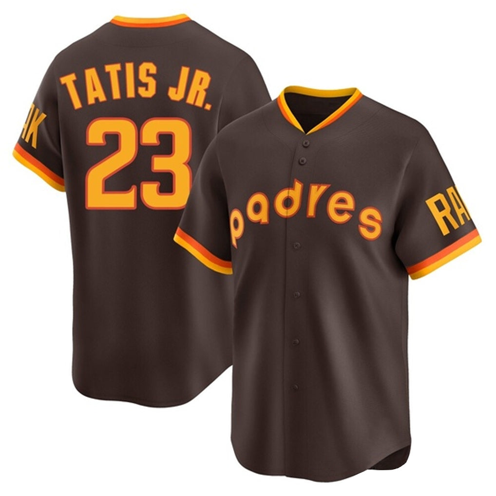 Vanessashop S.Diego Padres #23 Fernando Tatis Jr Player Brown Home Cooperstown Collection Replica Game Stitched Jerseys
