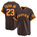 Vanessashop S.Diego Padres #23 Fernando Tatis Jr Player Brown Home Cooperstown Collection Replica Game Stitched Jerseys