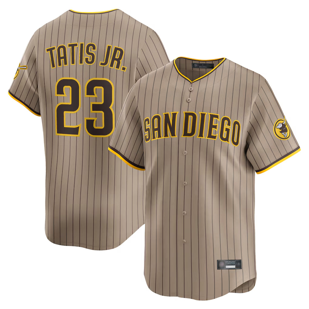 Vanessashop S.Diego Padres #23 Fernando Tatis Jr Player Khaki Home Limited Stitched Jerseys