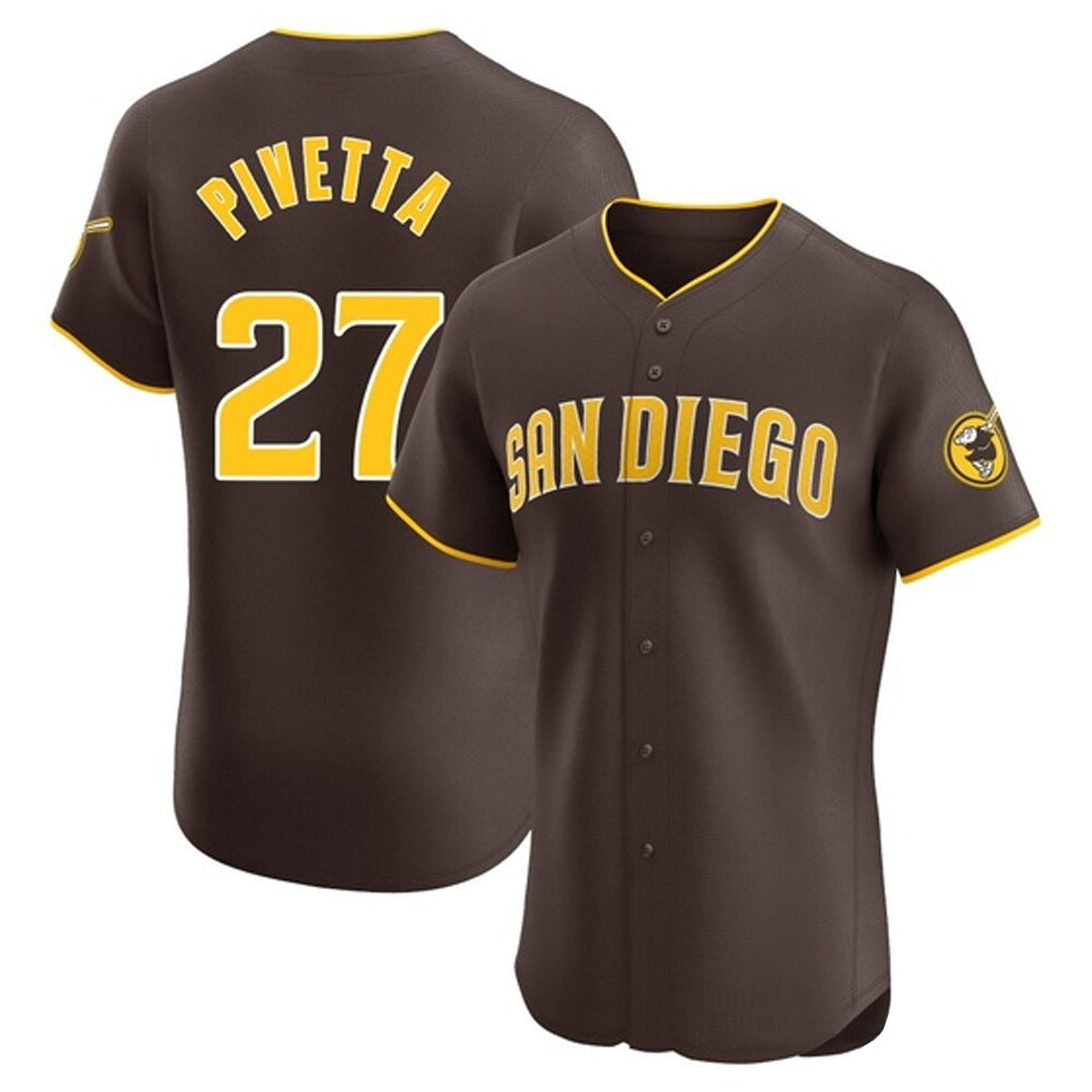Vanessashop S.Diego Padres #27 Nick Pivetta Player Brown Home Limited Elite Stitched Jerseys