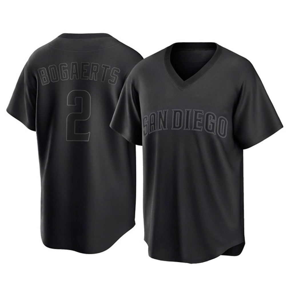 Vanessashop S.Diego Padres #2 Xander Bogaerts Player Black Pitch Fashion Game T-shirt Stitched Jerseys