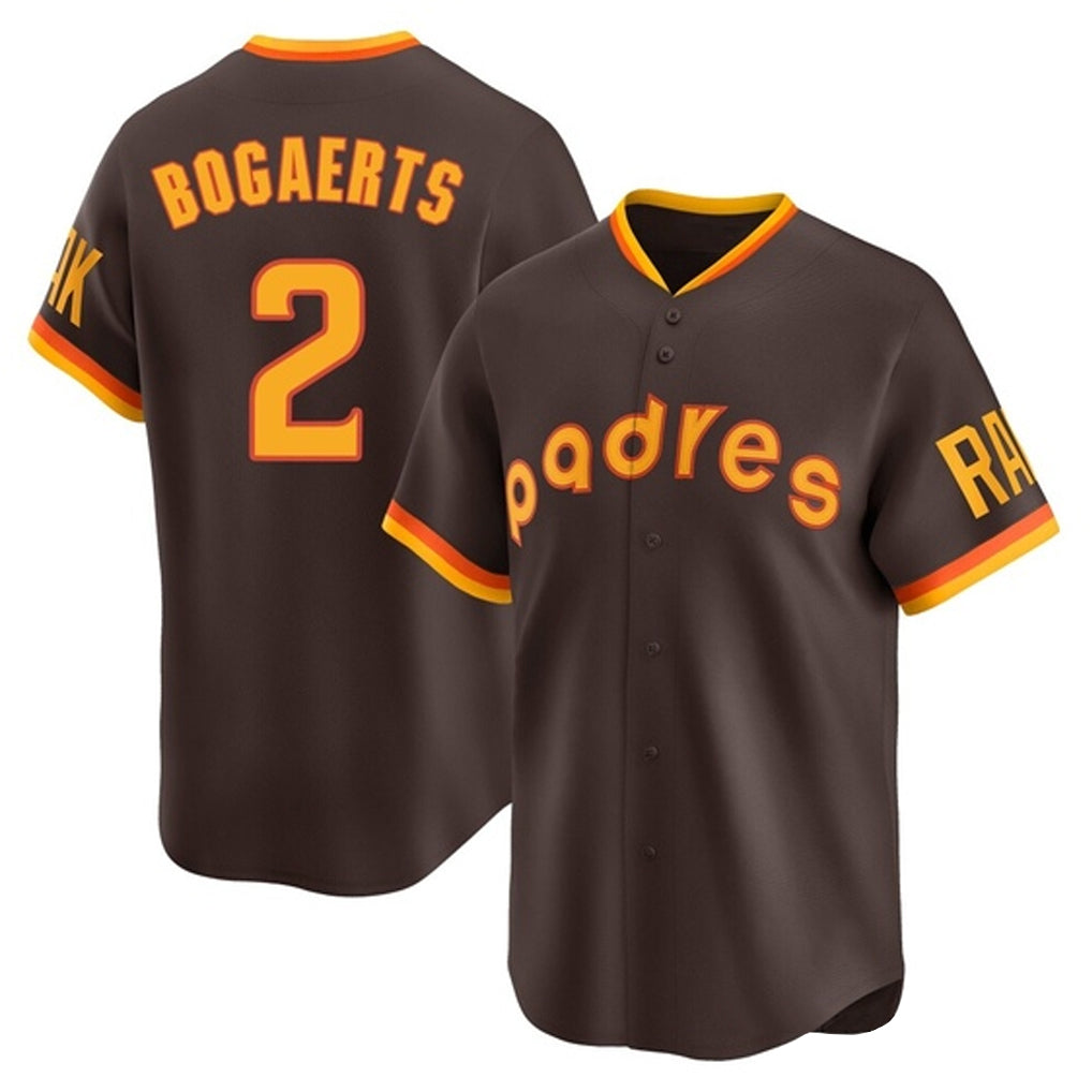Vanessashop S.Diego Padres #2 Xander Bogaerts Player Brown Home Cooperstown Collection Replica Game Stitched Jerseys