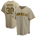 Vanessashop S.Diego Padres #30 Gavin Sheets Player Khaki Home Game Stitched Jerseys