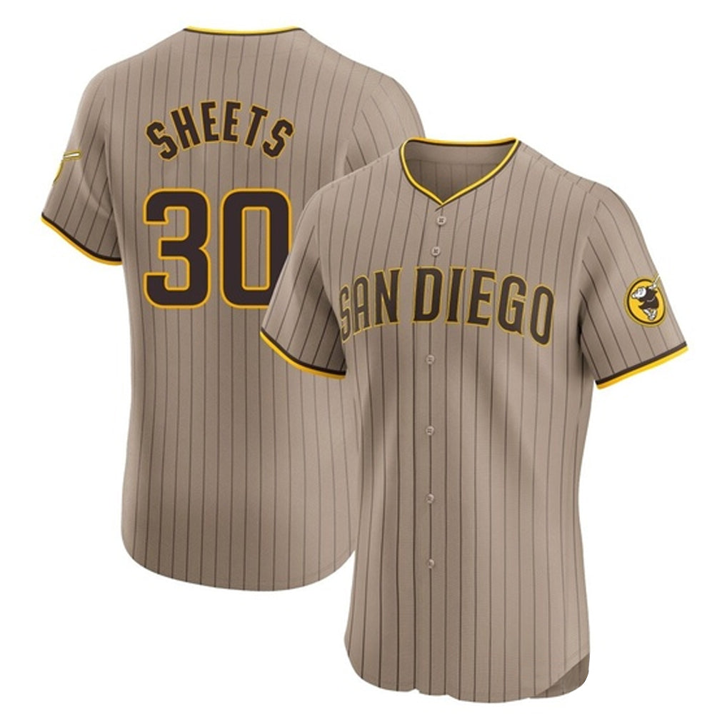 Vanessashop S.Diego Padres #30 Gavin Sheets Player Khaki Home Limited Elite Stitched Jerseys