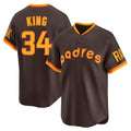 Vanessashop S.Diego Padres #34 Michael King Player Brown Home Cooperstown Collection Replica Game Stitched Jerseys