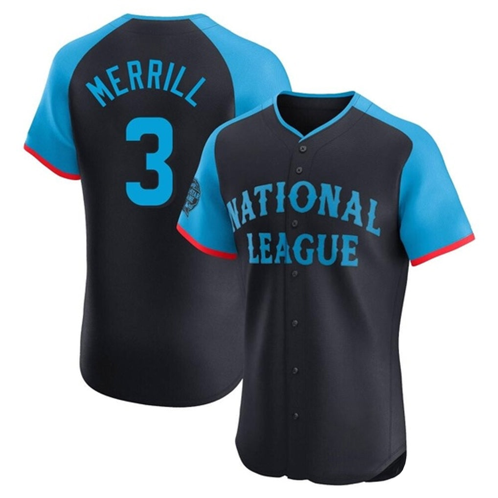 Vanessashop S.Diego Padres #3 Jackson Merrill Player National League Navy All-Star Game Limited Elite Stitched Jerseys