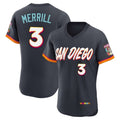 Vanessashop S.Diego Padres #3 Jackson Merrill Player Obsidian 2026 City Connect Home Limited Elite T-shirt Stitched Jerseys