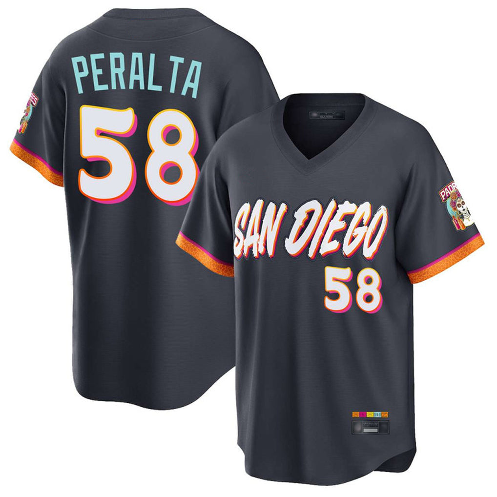 Vanessashop S.Diego Padres #58 Wandy Peralta Player Obsidian 2026 City Connect Home Limited T-shirt Stitched Jerseys