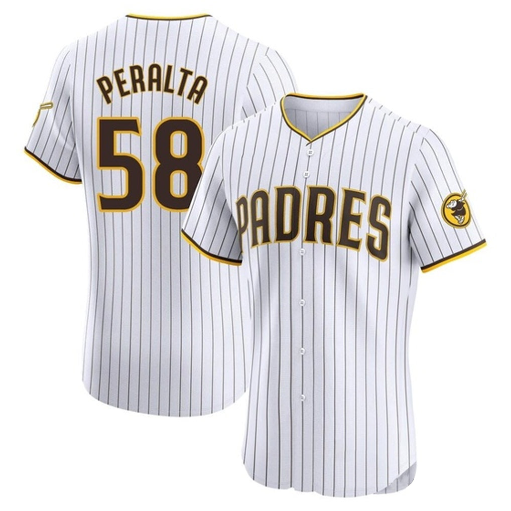 Vanessashop S.Diego Padres #58 Wandy Peralta Player White Limited Home Elite Stitched Jerseys
