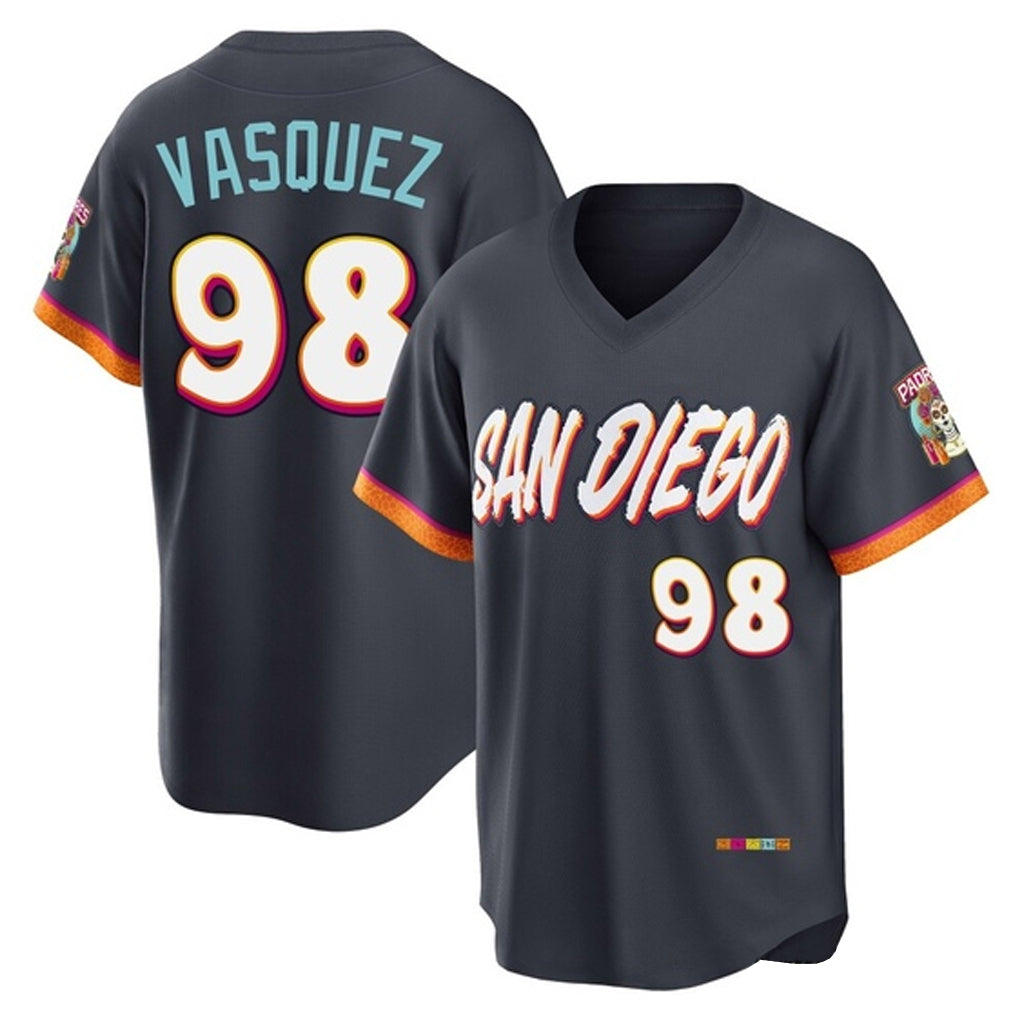 Vanessashop S.Diego Padres #98 Randy Vasquez Player Obsidian 2026 City Connect Home Limited T-shirt Stitched Jerseys