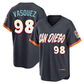 Vanessashop S.Diego Padres #98 Randy Vasquez Player Obsidian 2026 City Connect Home Limited T-shirt Stitched Jerseys