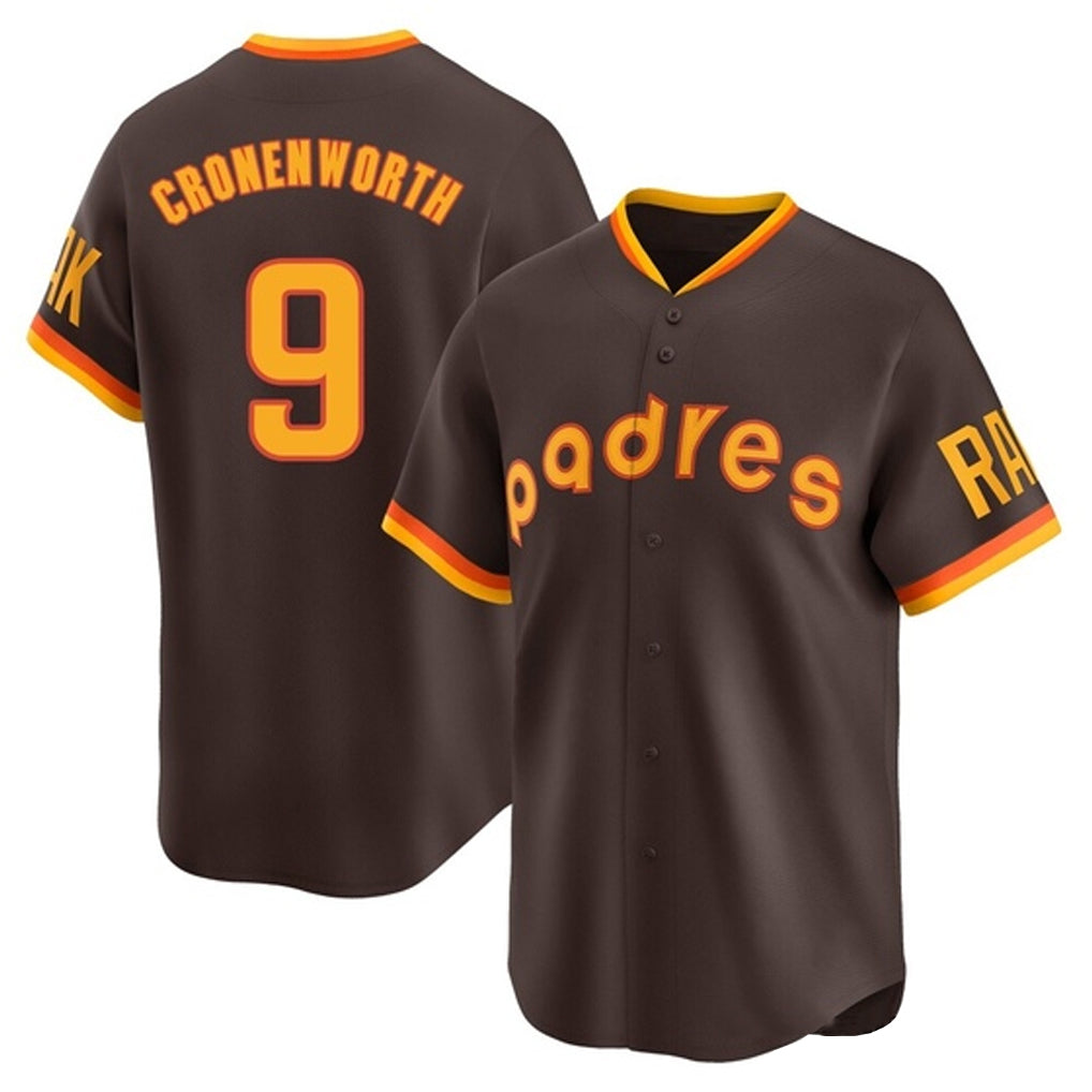 Vanessashop S.Diego Padres #9 Jake Cronenworth Player Brown Home Cooperstown Collection Replica Game Stitched Jerseys