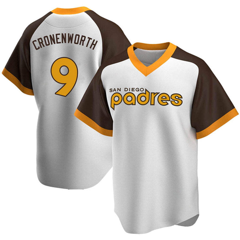 Vanessashop S.Diego Padres #9 Jake Cronenworth Player White Home Cooperstown Collection Replica Game Stitched Jerseys