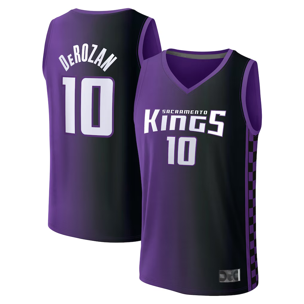 Vanessashop S.Kings #10 DeMar DeRozan Fanatics Purple Fast Break Replica Jerseys - Statement Edition