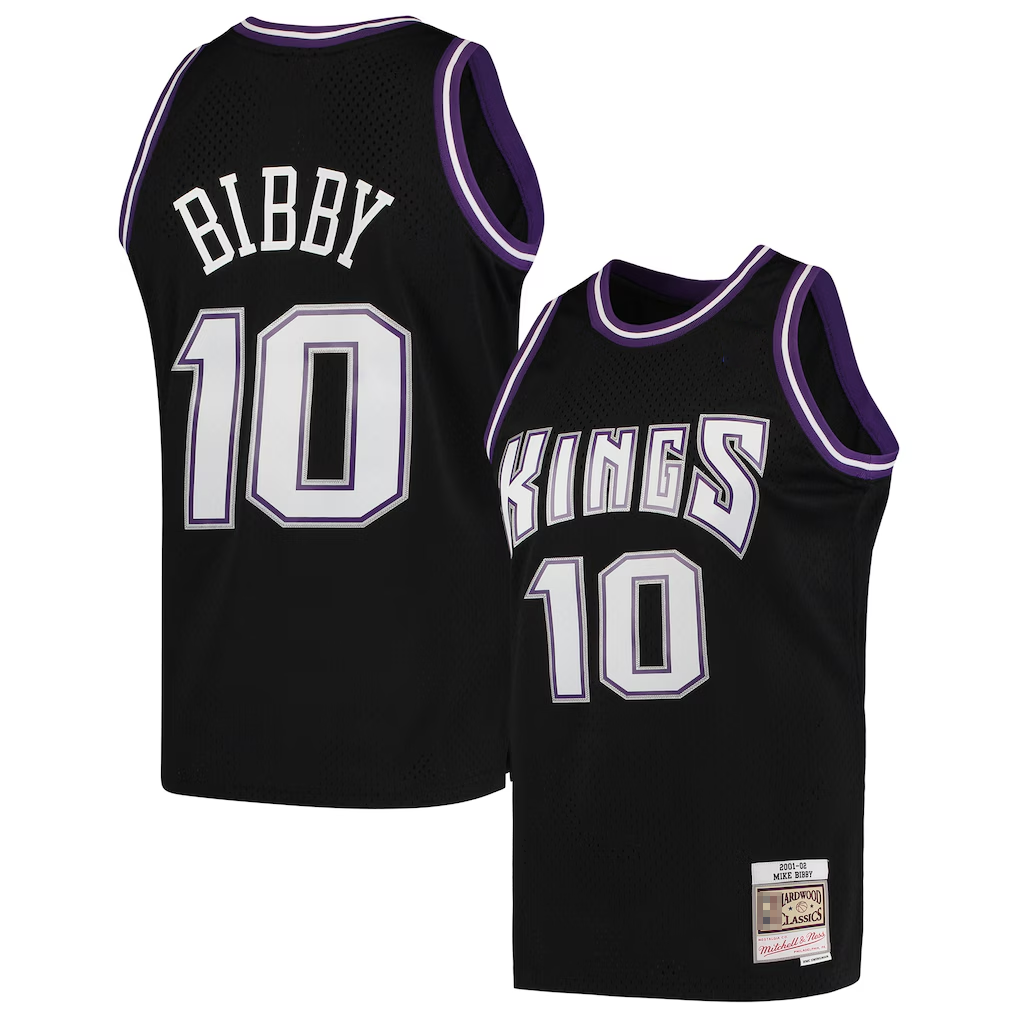 Vanessashop S.Kings #10 Mike Bibby Mitchell & Ness Black Hardwood Classics Swingman Jerseys