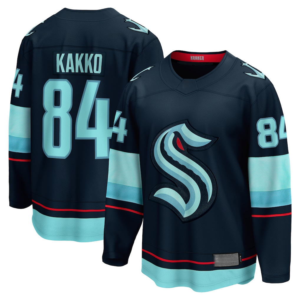 Vanessashop S.Kraken #84 Kaapo Kakko Deep Sea Blue Home Breakaway Player Jerseys